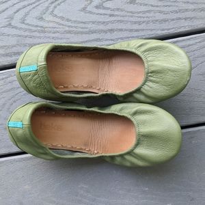 Tieks ballet flats in olive green leather